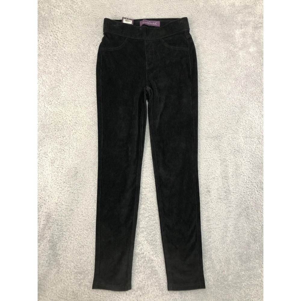 Gloria Vanderbilt Pants Womens Size XS Black NWT Corduroy Skinny Pull On